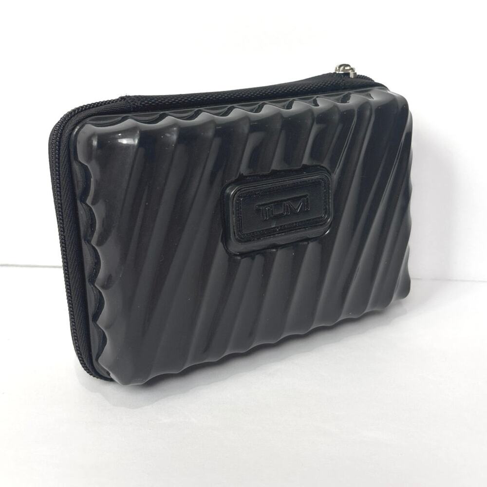 Tumi Delta Toiletry Bag Black Plastic Hard Shell Case Amenity Travel Luxury